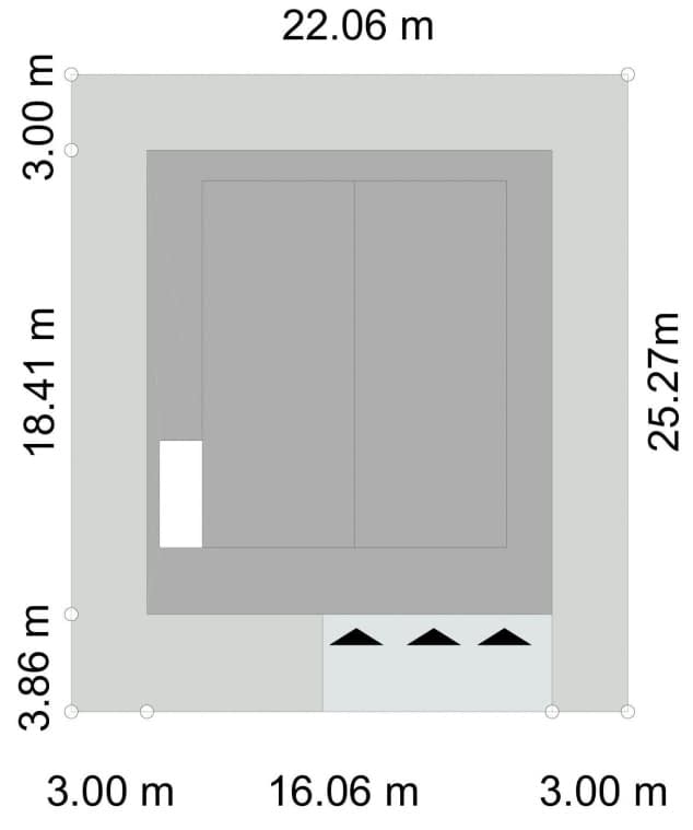 Rzut projektu BK-30 - Usytuowanie na działce