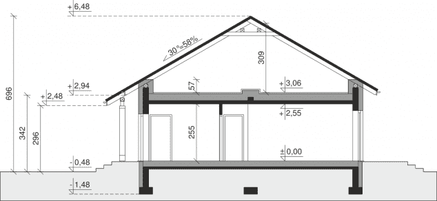 Rzut projektu Dom przy Bukowej 48 - Przekrój