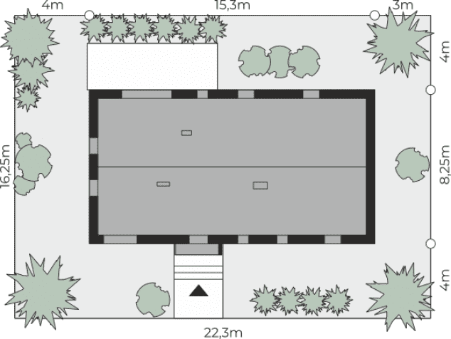 Rzut projektu Dom przy Olchowej 11 - Sytuacja