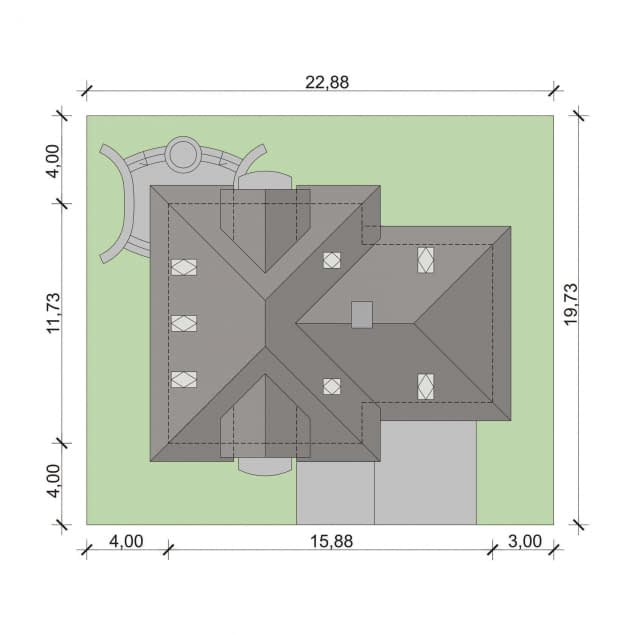 Rzut projektu Dandys 2 - Plan i przekrój (wersja podstawowa)
