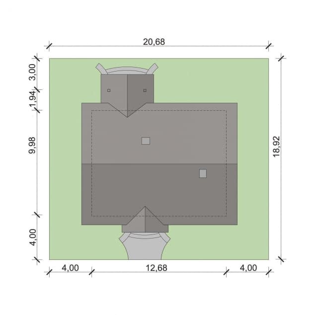 Rzut projektu Elian 3 - Plan i przekrój (wersja podstawowa)