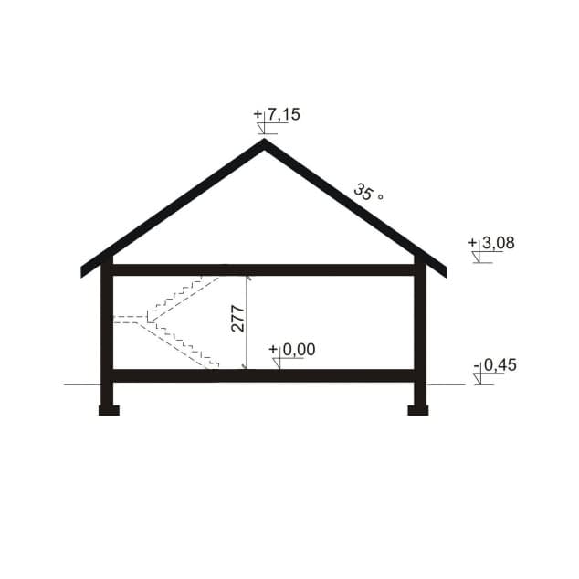 Rzut projektu Elian 3 - Plan i przekrój (wersja podstawowa)