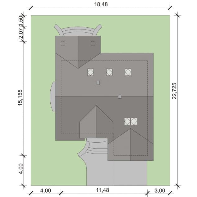 Rzut projektu Wera PS - Plan i przekrój (wersja podstawowa)