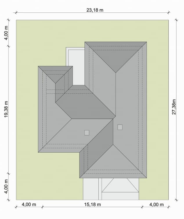 Rzut projektu Domena 126 B - Plan i przekrój (wersja podstawowa)