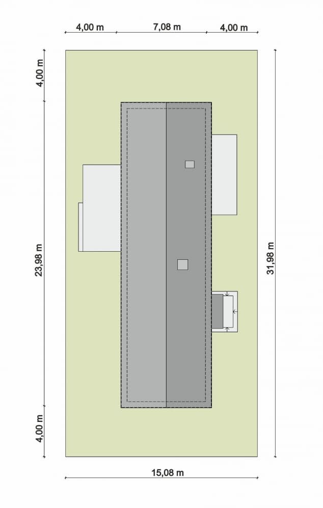 Rzut projektu Domena 147 C - Plan i przekrój (wersja podstawowa)