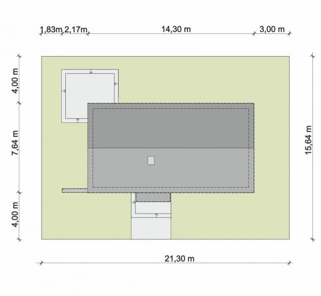 Rzut projektu DOMENA 152 C - Plan i przekrój (wersja podstawowa)