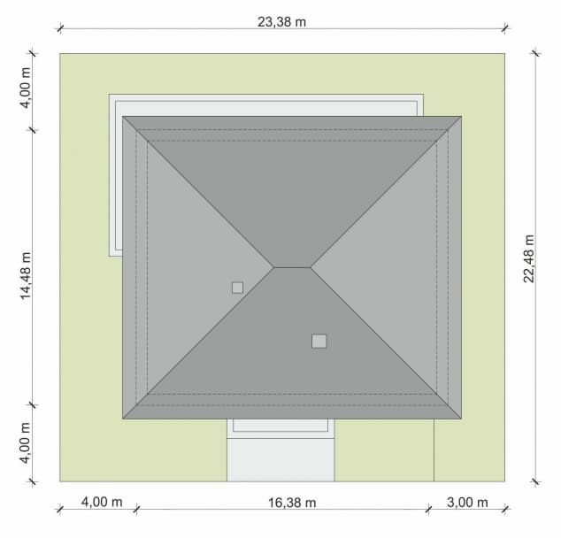 Rzut projektu Domena 131 B - Plan i przekrój (wersja podstawowa)
