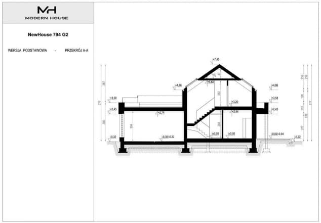 Rzut projektu NewHouse 794 G2 - Przekrój