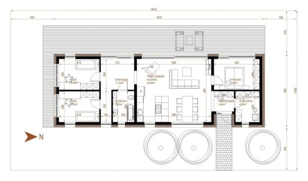 Rzut projektu HOUSE 30.1 - MUROWANY - Rzut parteru