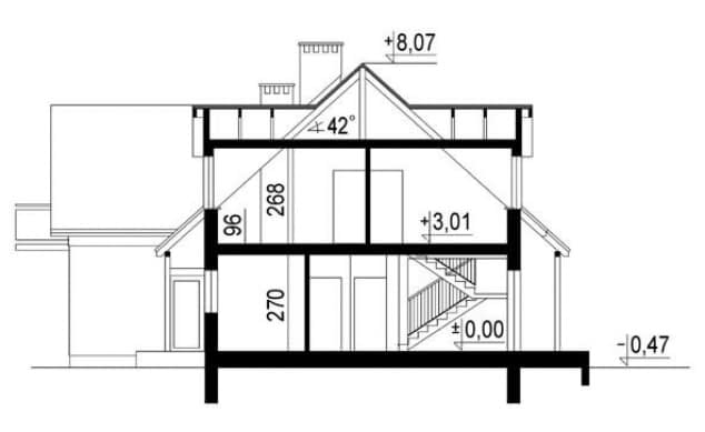 Rzut projektu WB-3949 - Przekrój
