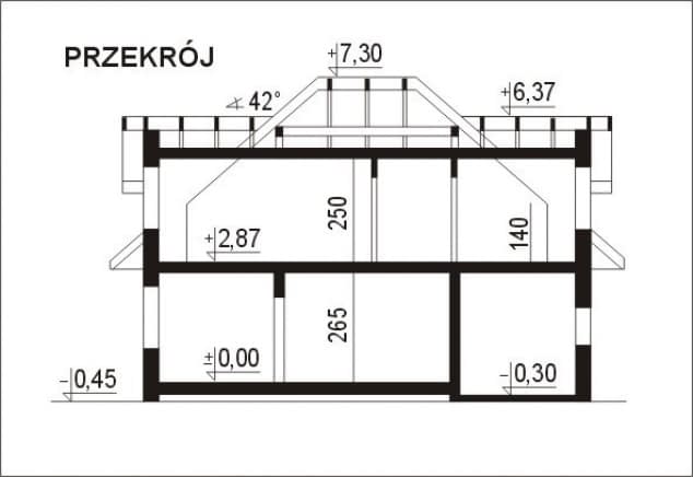 Rzut projektu WB-3950 - Przekrój