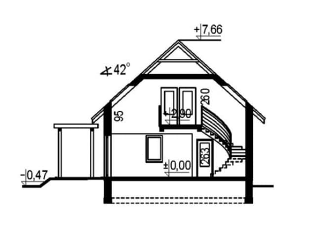 Rzut projektu WB-0042 - Przekrój