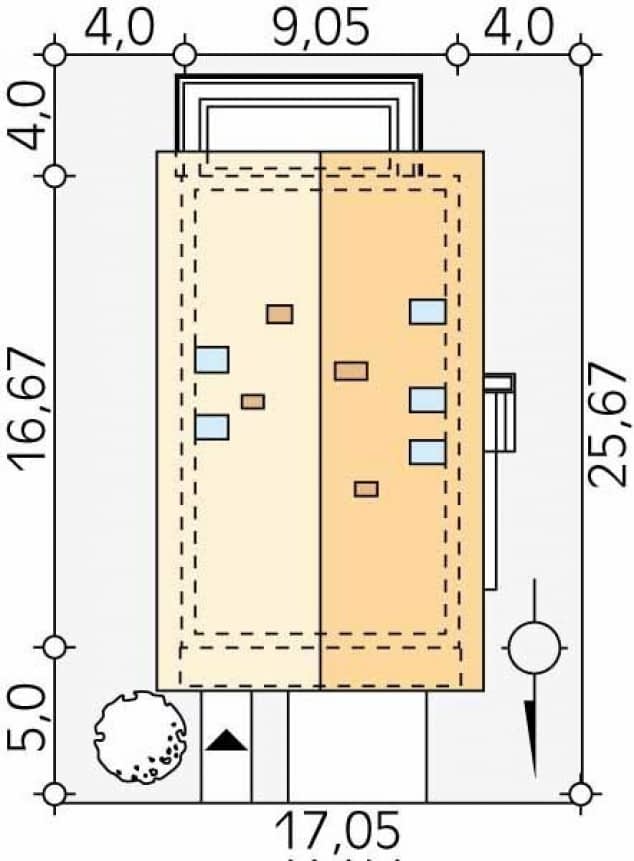 Rzut projektu Amarylis 4 (CE) - Usytuowanie na działce
