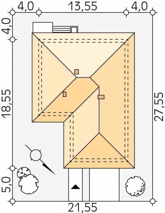 Rzut projektu Kiwi 5 (CE) - Usytuowanie na działce