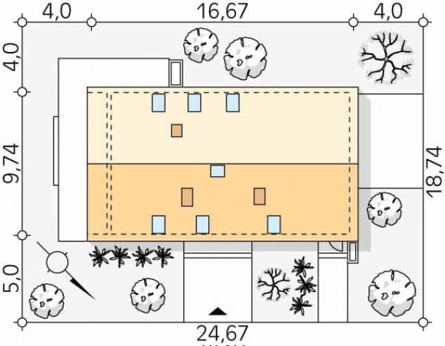Rzut projektu Pogodny 3 (CE) - Usytuowanie na działce