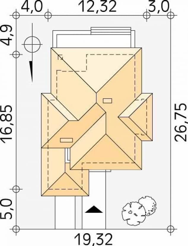 Rzut projektu Alabaster (CE) - Usytuowanie na działce