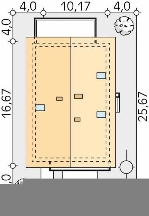 Rzut projektu Amarylis 7 (CE) - Usytuowanie na działce