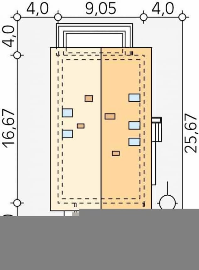 Rzut projektu Amarylis 3 (CE) - Usytuowanie na działce