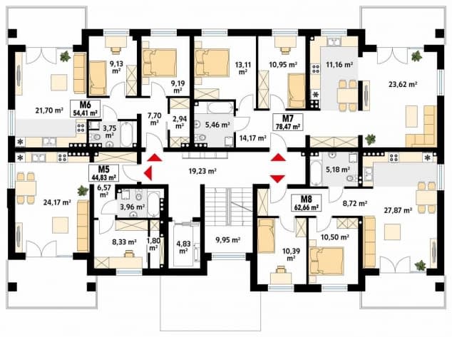 Rzut projektu Akant 3 (CE) - pietro1