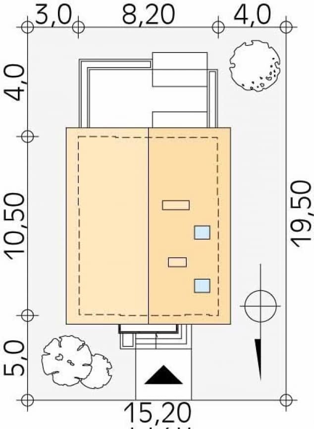 Rzut projektu Lilia 2 (CE) - Usytuowanie na działce