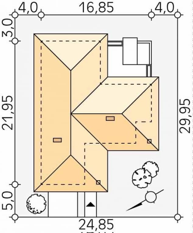 Rzut projektu Ambrozja 5 (SI) - Usytuowanie na działce
