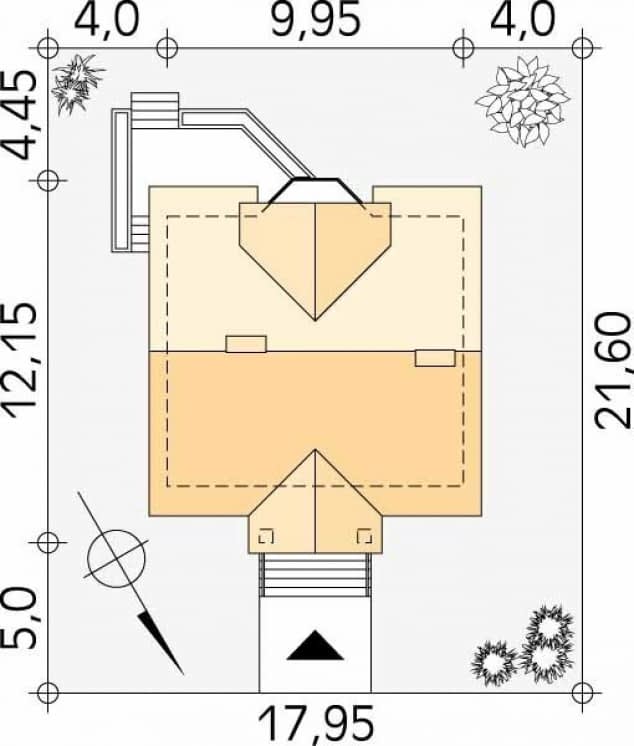 Rzut projektu Pliszka 4 (CE) - Usytuowanie na działce