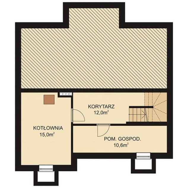 Rzut projektu APS 165 - Piwnica