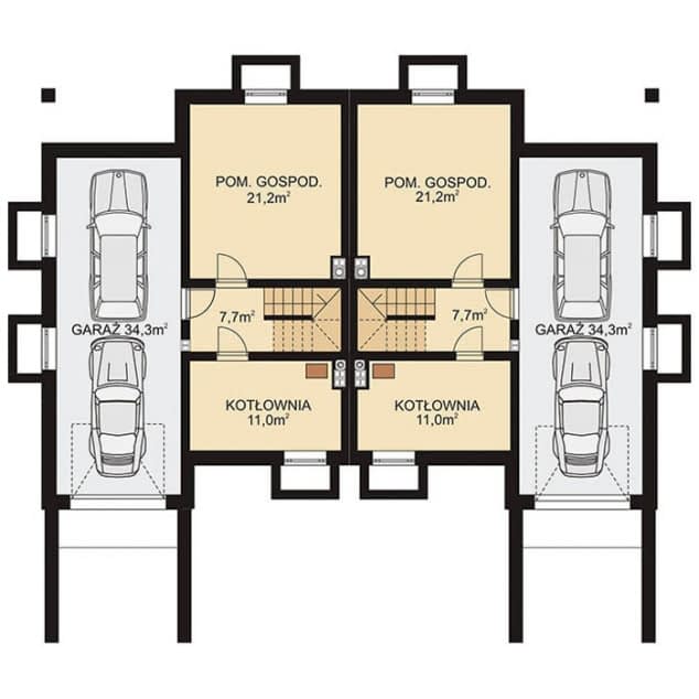 Rzut projektu APS 049 - Piwnica