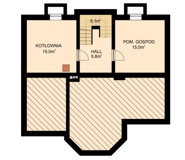 Rzut projektu APS 013 - Piwnica