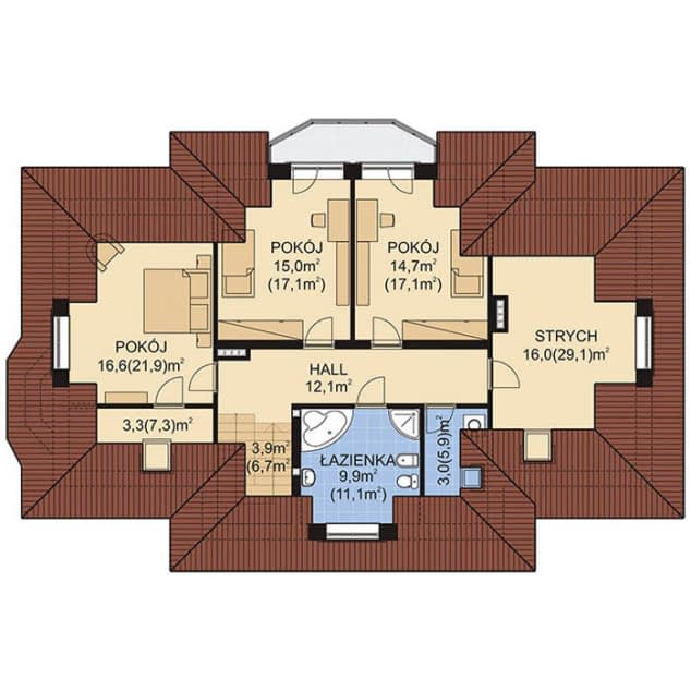 Rzut projektu APS 154 - Poddasze