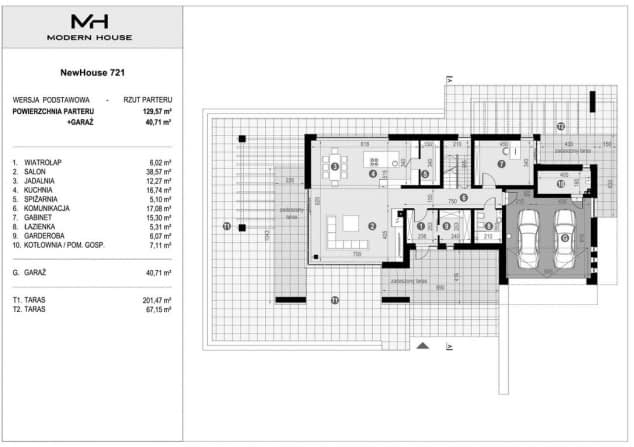 Rzut projektu NewHouse 721 - Rzut parteru