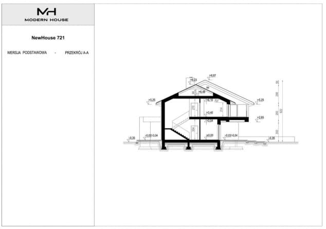 Rzut projektu NewHouse 721 - Przekrój