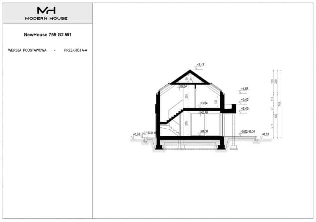 Rzut projektu NewHouse 755 G2 w1 - Przekrój