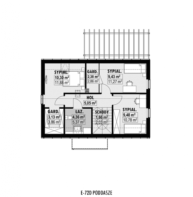 Rzut projektu E-72 D - 