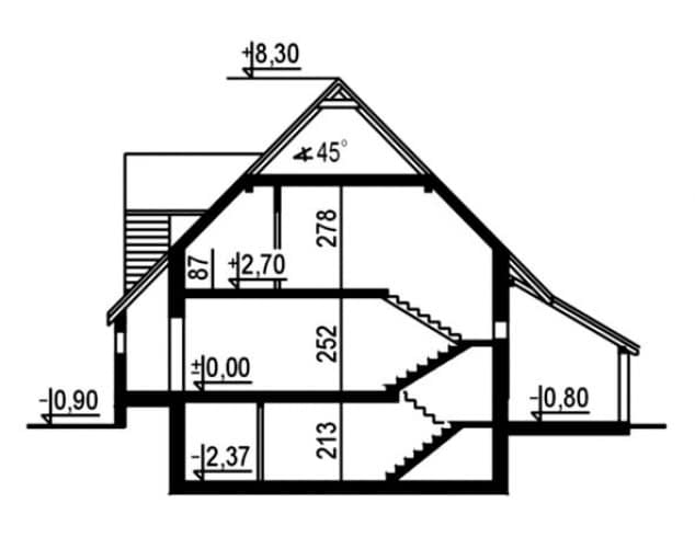 Rzut projektu WB-3328 - Przekrój