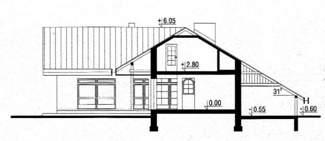 Rzut projektu WB-3335 - Przekrój