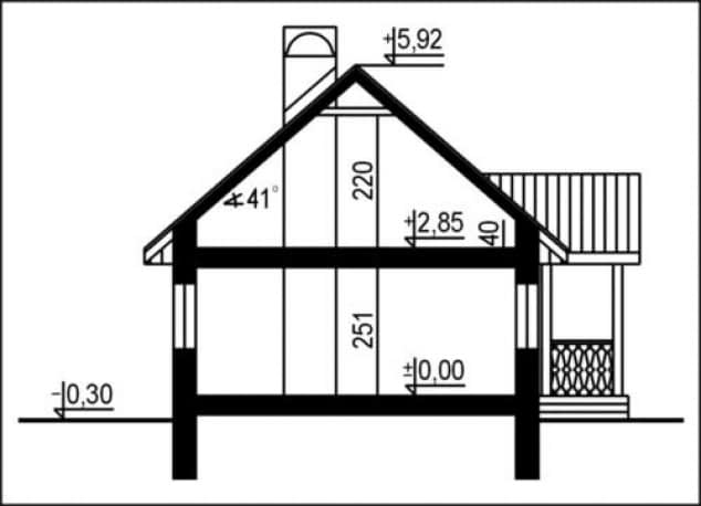 Rzut projektu WB-3341 - Przekrój