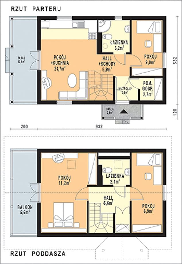 Rzut projektu WB-3384 - Parter