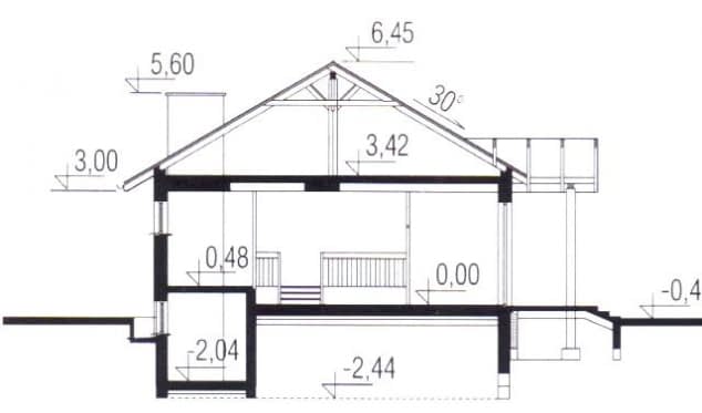 Rzut projektu WB-3416 - Przekrój