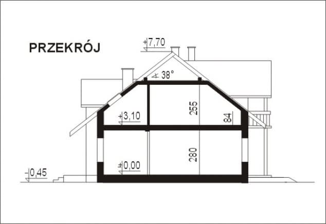 Rzut projektu WB-3429 - Przekrój