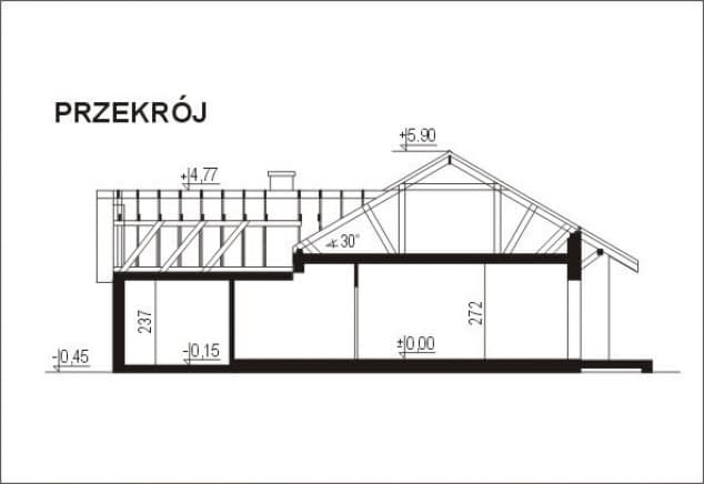 Rzut projektu WB-3461 - Przekrój