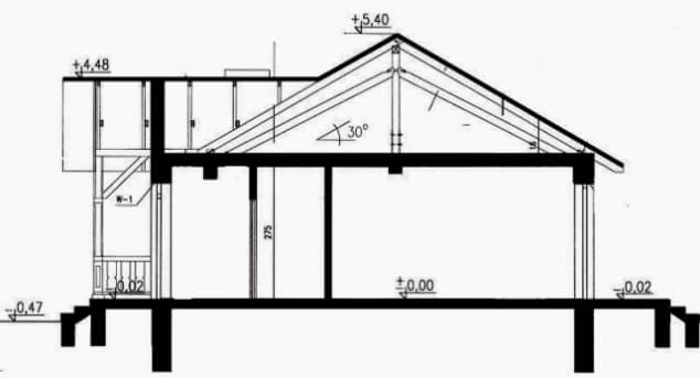 Rzut projektu WB-3490 - Przekrój