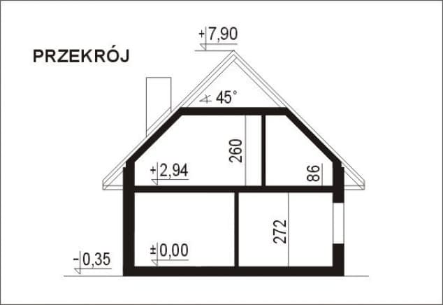 Rzut projektu WB-3980 - Przekrój