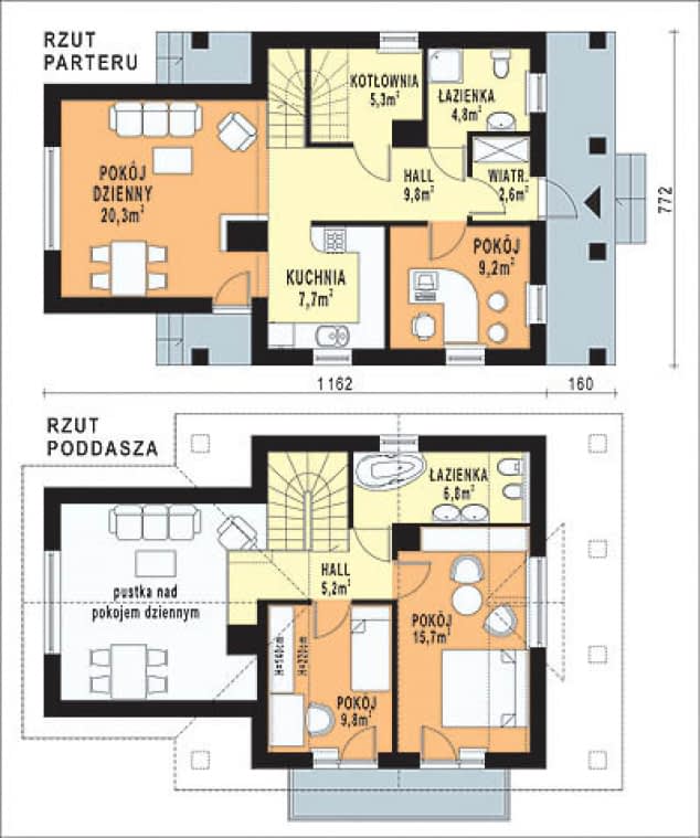 Rzut projektu WB-0004 - Parter