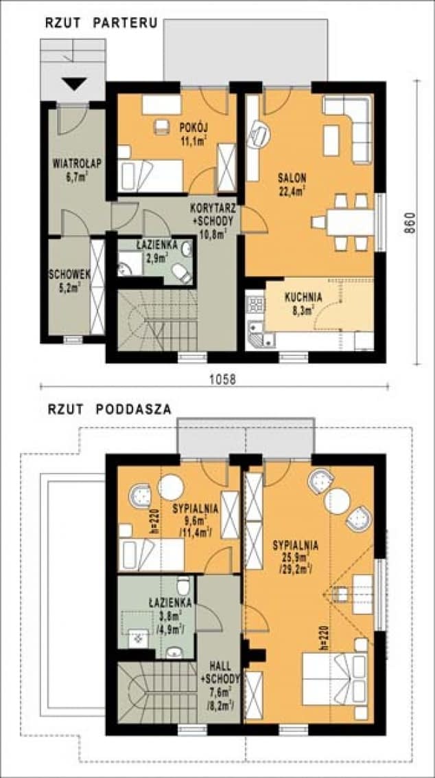 Rzut projektu WB-0039 - Parter