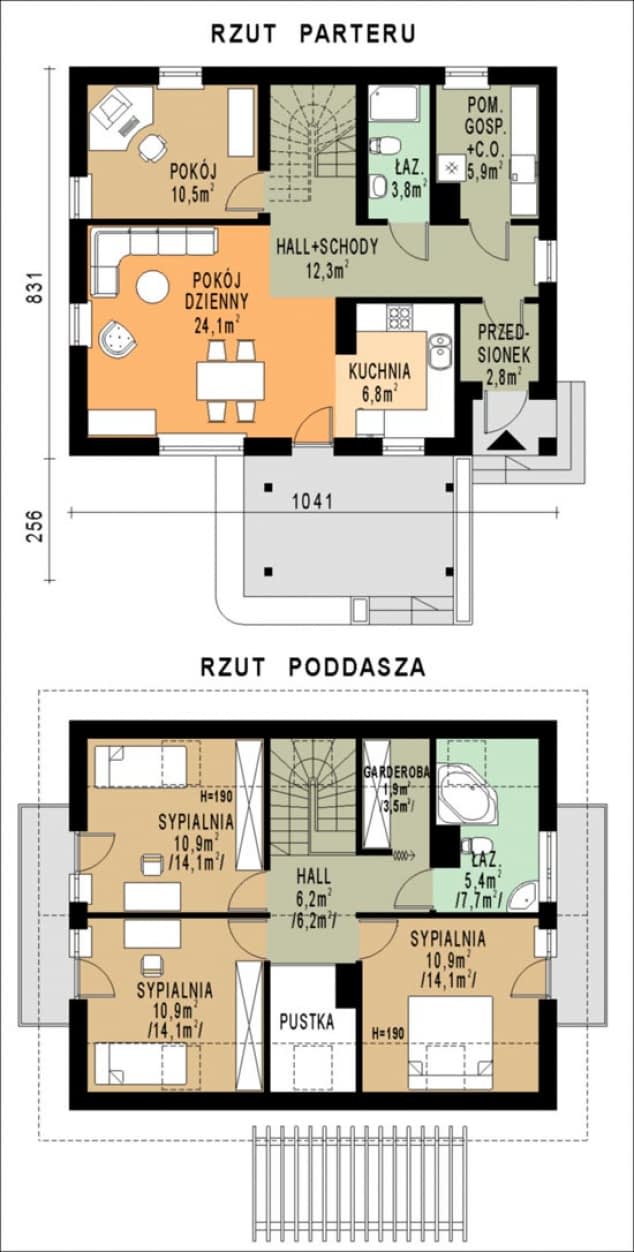 Rzut projektu WB-0042 - Parter