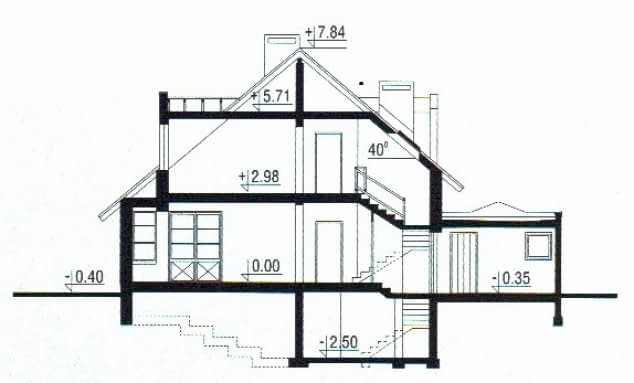 Rzut projektu WB-3378 - Przekrój