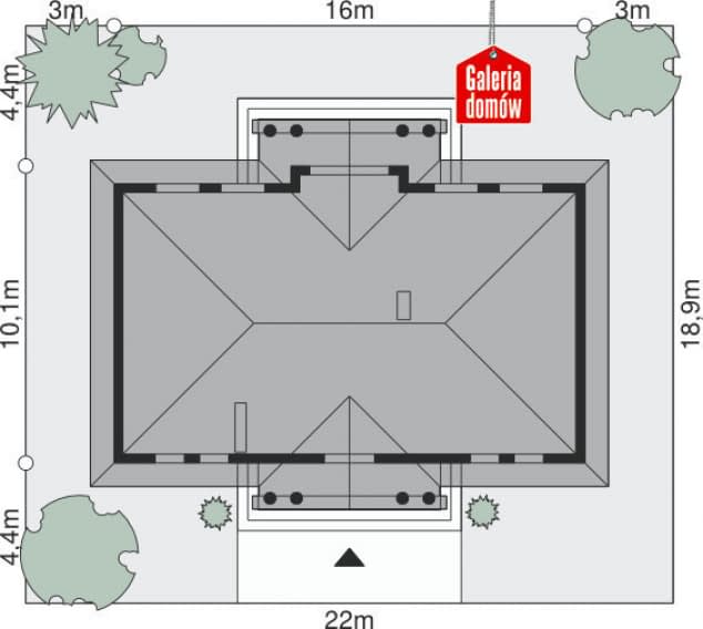 Rzut projektu Dom przy Jesionowej - Sytuacja