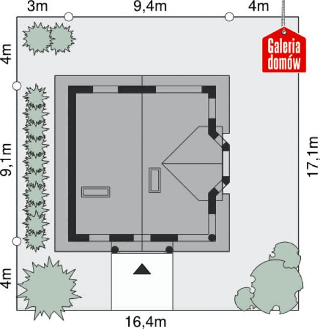 Rzut projektu Dom przy Przyjaznej - Sytuacja