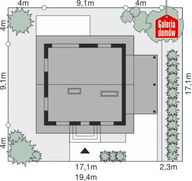 Rzut projektu Dom przy Cyprysowej 26 - Sytuacja